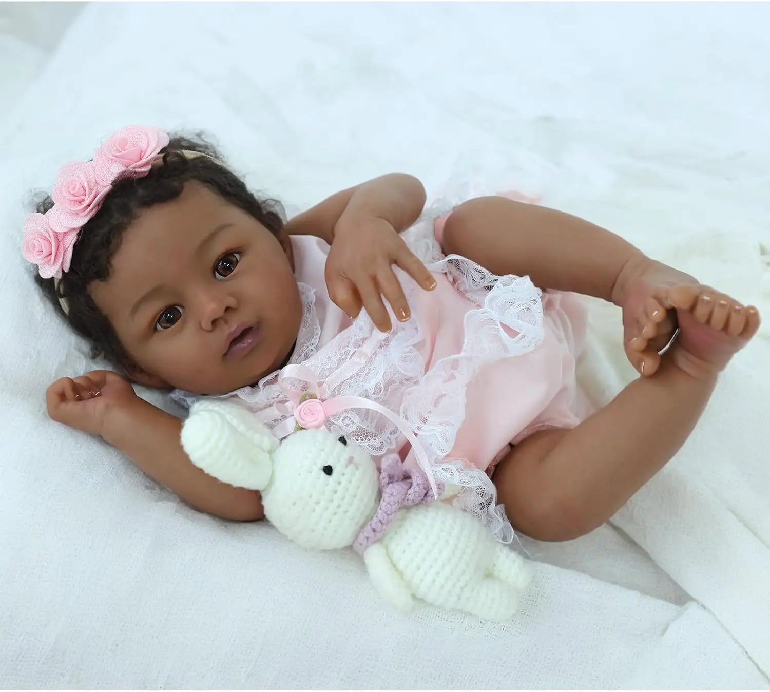 Black Reborn Silicone Dolls – full body silicone reborn baby doll UK view 2