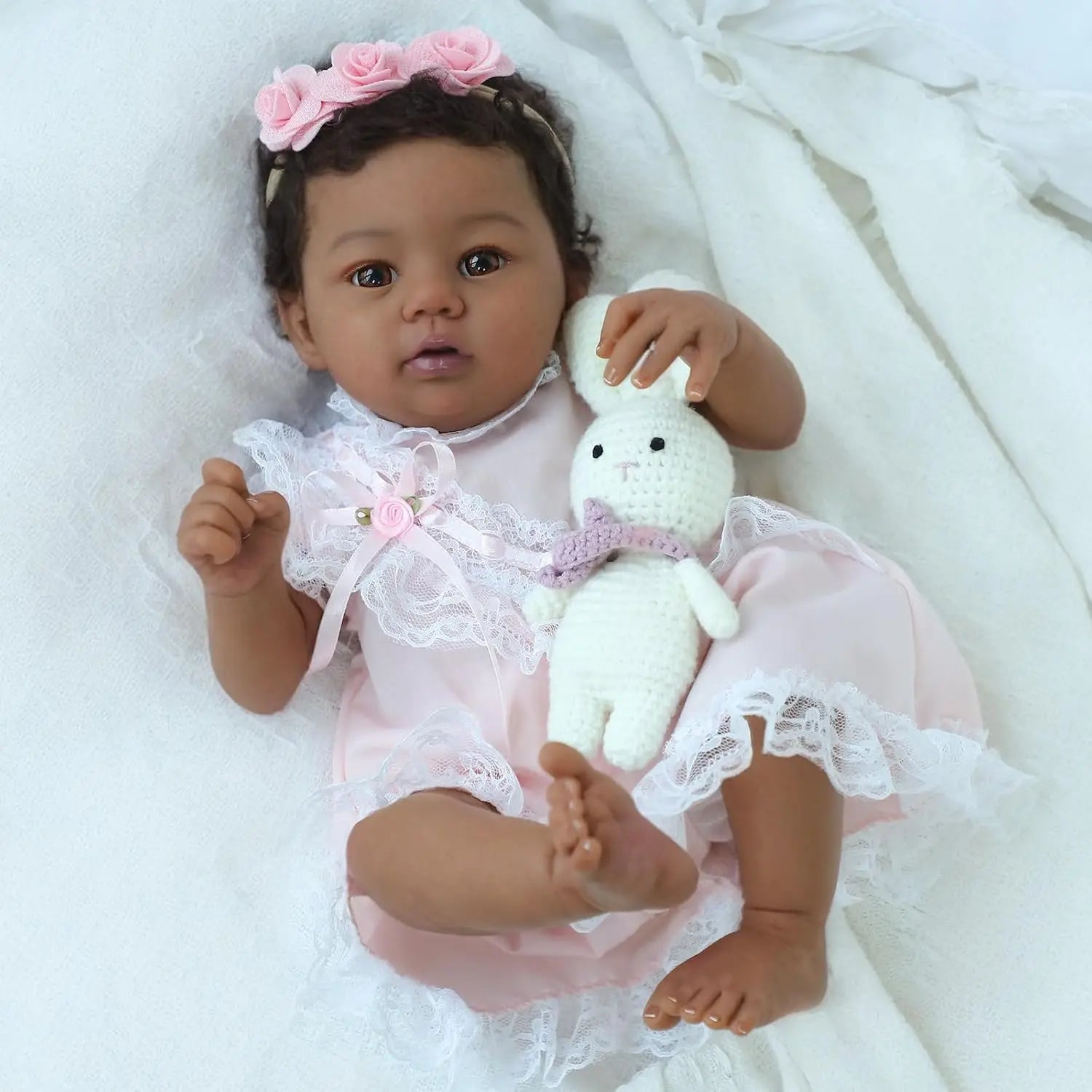 Black Reborn Silicone Dolls – full body silicone reborn baby doll UK view 5