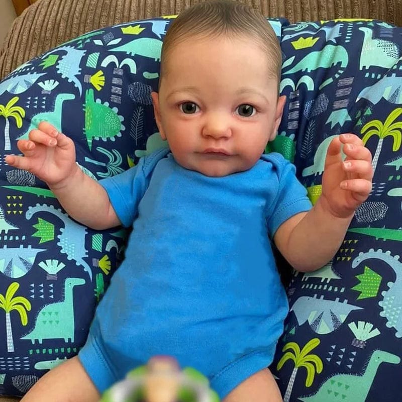 My Store Fabric Body / Blue Eyes Italian Reborn Baby Boy Dolls