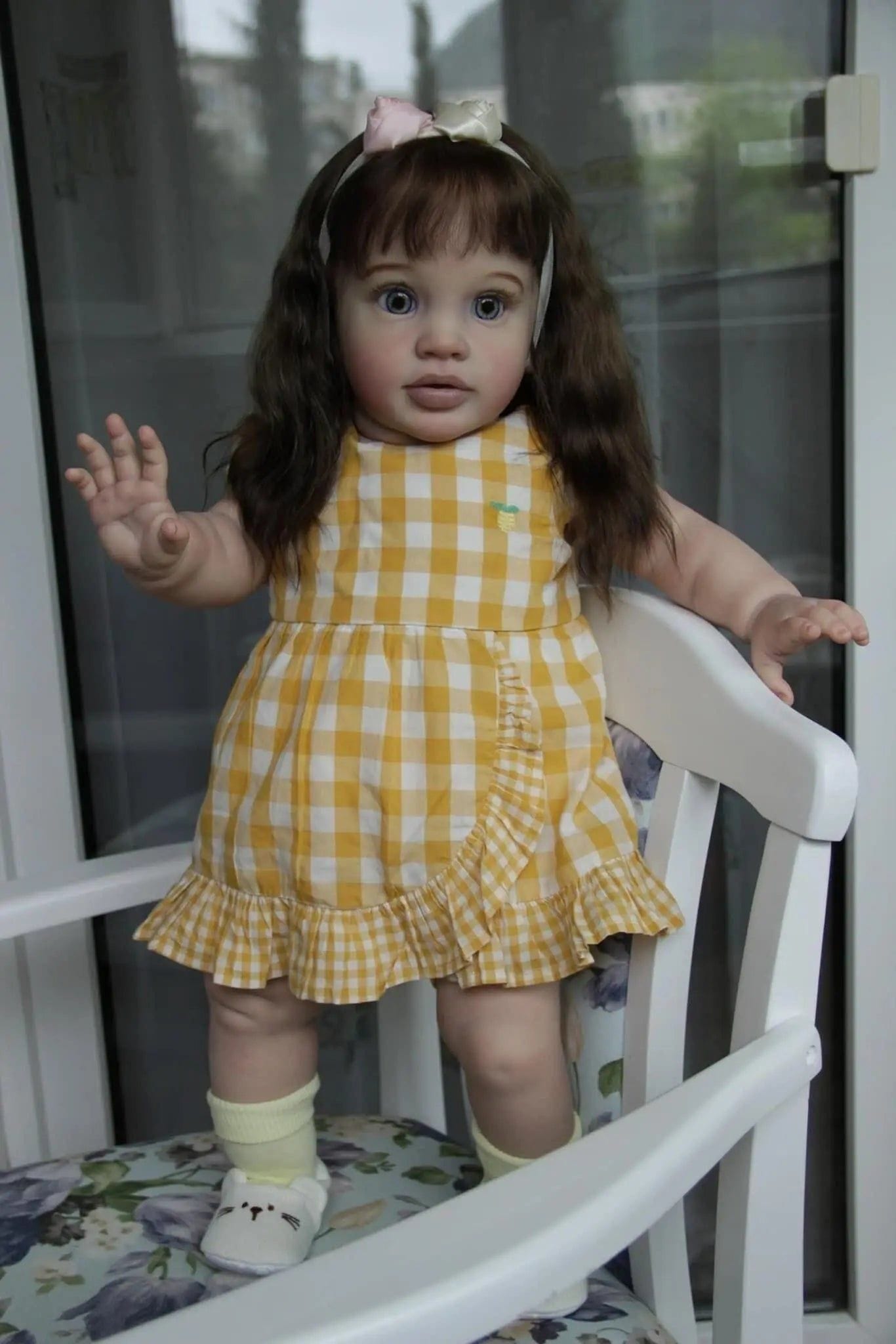 My Store brown eyes Reborn Doll Female with Long Hair