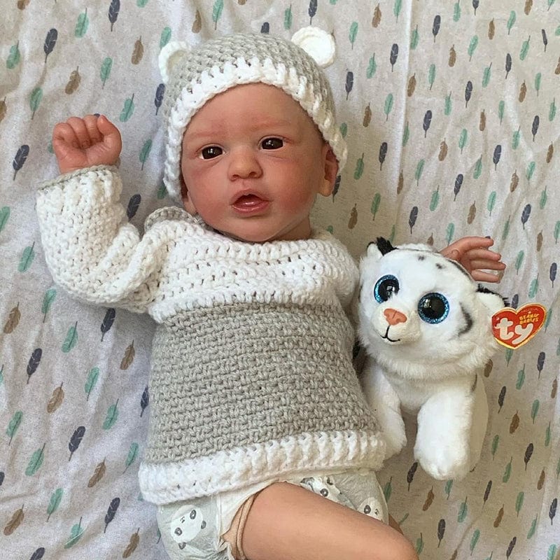 My Store fabric body Reborn Doll Male Open Eyes - Elon